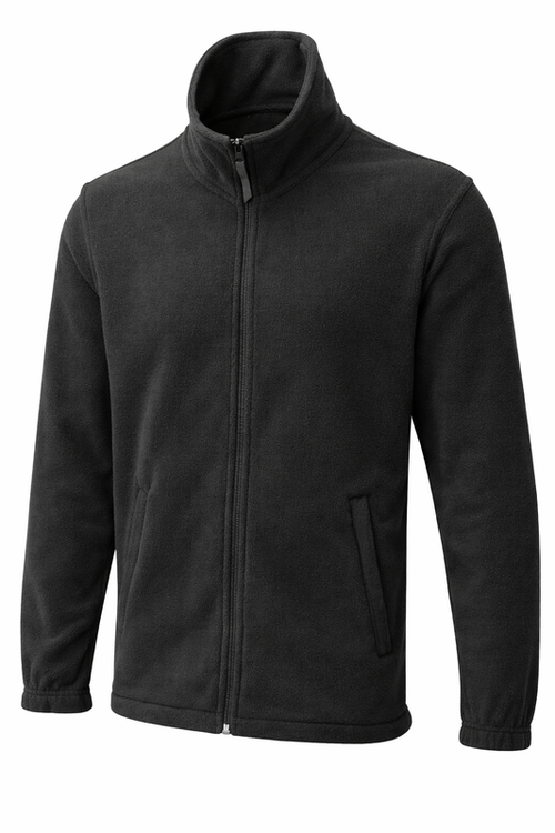 Reblz Spirit Fleecejacke – in Anthrazit – Frontansicht – nachhaltig, Biobaumwolle, recyceltes Polyester, Großhandel