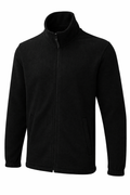 Reblz Spirit Fleecejacke – in Schwarz – Frontansicht – nachhaltig, Biobaumwolle, recyceltes Polyester, Großhandel