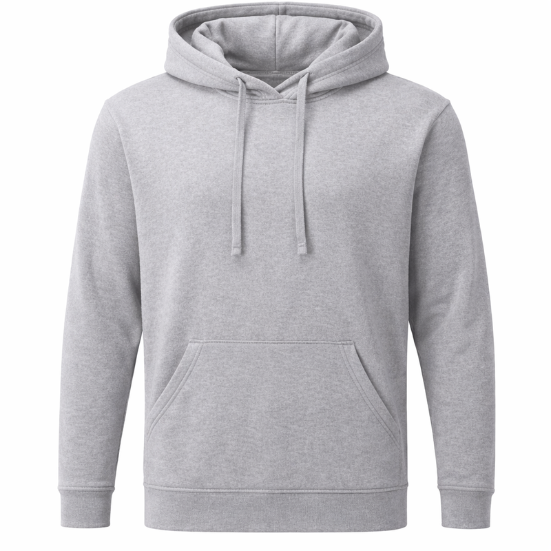 Reblz Wildcard Hoodie – in Grau – Frontansicht – nachhaltig, Biobaumwolle, recyceltes Polyester, Großhandel