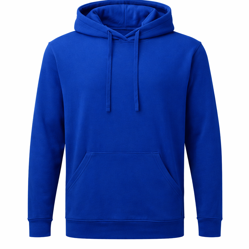 Reblz Wildcard Hoodie – in Blau – Frontansicht – nachhaltig, Biobaumwolle, recyceltes Polyester, Großhandel