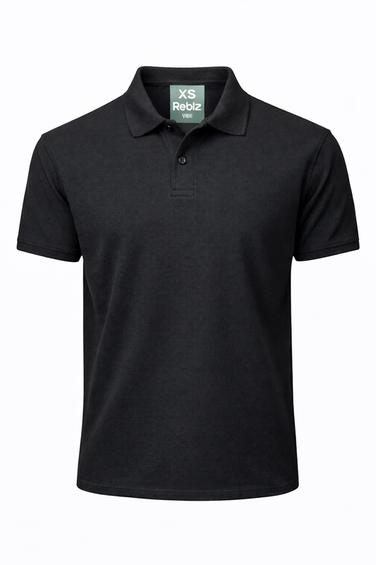 Reblz Vibe Poloshirt – in Anthrazit – Frontansicht – nachhaltig, Biobaumwolle, recyceltes Polyester, Großhandel