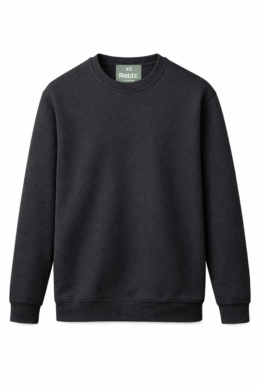 Reblz Legend Sweatshirt – in Anthrazit – Frontansicht – nachhaltig, Biobaumwolle, recyceltes Polyester, Großhandel