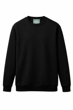 Reblz Legend Sweatshirt – in zwart – vooraanzicht – duurzaam, biologisch katoen, gerecycled polyester, groothandel