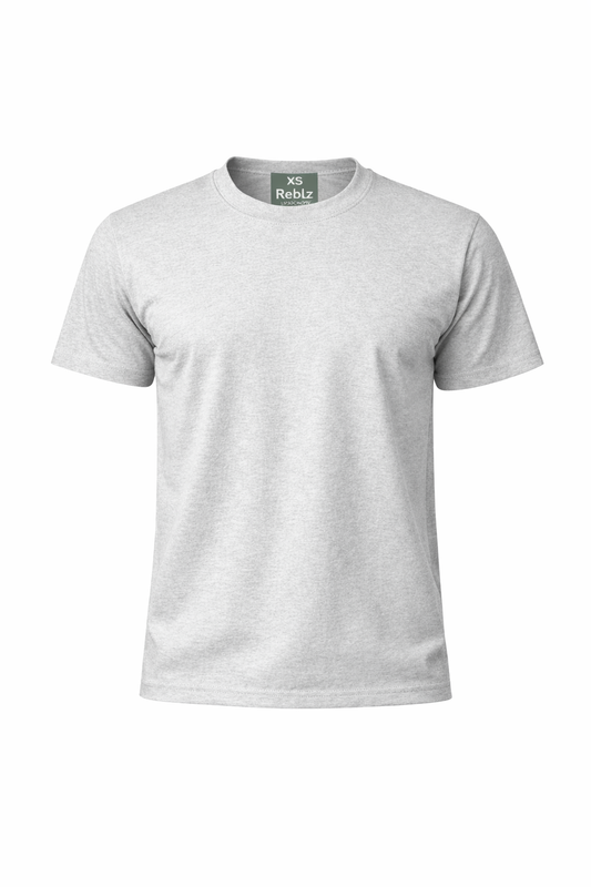 Reblz Visionary T-Shirt – in Grau – Frontansicht – nachhaltig, Biobaumwolle, recyceltes Polyester, Großhandel
