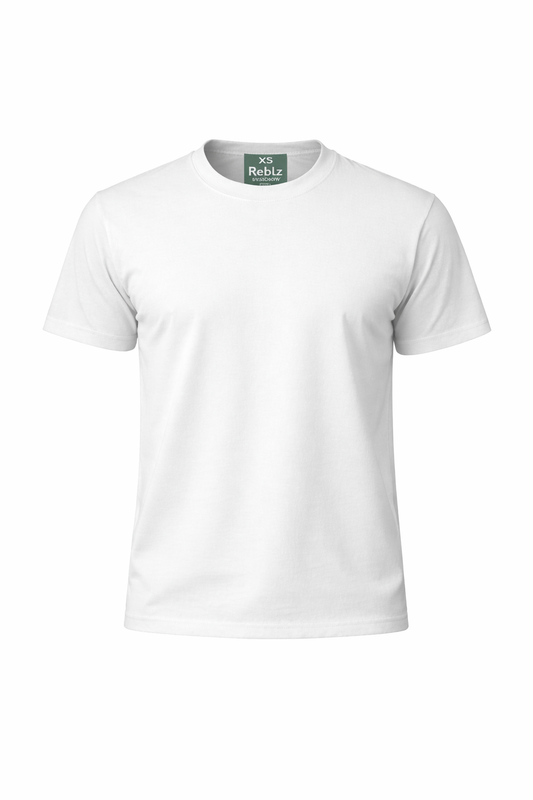 Reblz Visionary T-Shirt – in Weiß – Frontansicht – nachhaltig, Biobaumwolle, recyceltes Polyester, Großhandel